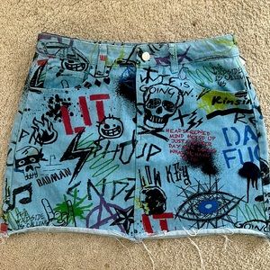 Graffiti Jean skirt